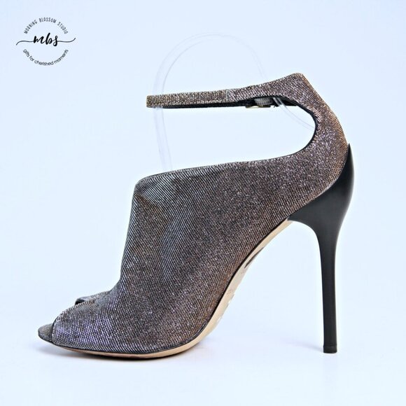 Brian Atwood BFliese Metallic Peep Toe Stilettos Silver Gold Women 7.5 - Picture 7 of 14